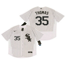 Chicago White Sox #35 Frank Thomas White Pinstripe Stitched Flex Base Jersey