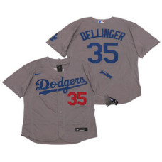 Los Angeles Dodgers #35 Cody Bellinger Gray Alternate Stitched Flex Base Jersey