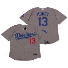 Los Angeles Dodgers #13 Max Muncy Gray Alternate Stitched Flex Base Jersey