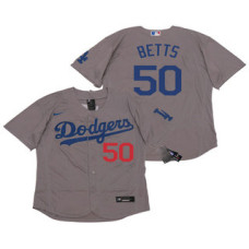 Los Angeles Dodgers #50 Mookie Betts Gray Alternate Stitched Flex Base Jersey
