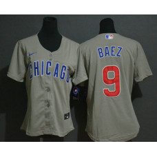 Women's Chicago Cubs #9 Javier Baez Gray Stitched Cool Base Jersey