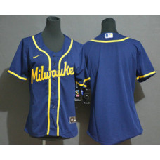 Women's Milwaukee Brewers Team Navy Blue Stitched Cool Base Jersey