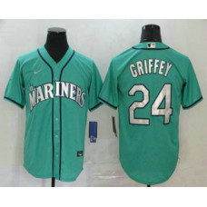 Seattle Mariners #24 Ken Griffey Jr. Teal Green Stitched Cool Base Jersey