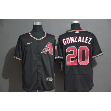 Arizona Diamondback #20 Luis Gonzalez Black Stitched Flex Base Jersey