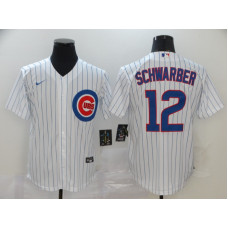 Chicago Cubs #12 Kyle Schwarber White Stitched Cool Base Jersey
