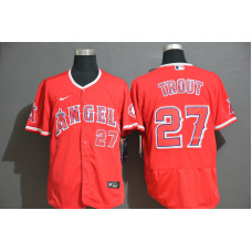 Los Angeles Angels #27 Mike Trout Red Stitched Flex Base Jersey