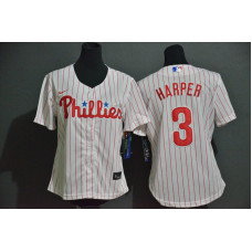 Women's Philadelphia Phillies #3 Bryce Harper White Stitched Cool Base Jersey