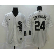 Chicago White Sox #24 Yasmani Grandal White Stitched Cool Base Jersey
