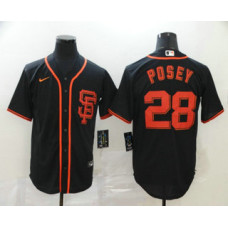 San Francisco Giants #28 Buster Posey Black Stitched Cool Base Jersey