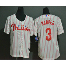 Youth Philadelphia Phillies #3 Bryce Harper White Stitched Cool Base Jersey