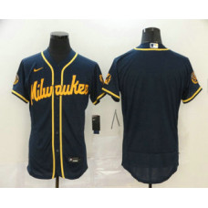 Milwaukee Brewers Team Navy Blue Stitched Flex Base Jersey