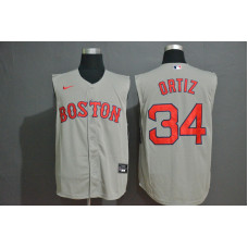 Boston Red Sox #34 David Ortiz Gray 2020 Cool and Refreshing Sleeveless Fan Stitched Jersey