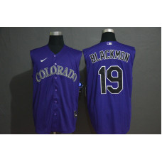 Colorado Rockies #19 Charlie Blackmon Purple 2020 Cool and Refreshing Sleeveless Fan Stitched Jersey