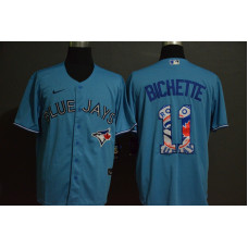 Toronto Blue Jays #11 Bo Bichette Light Blue Team Logo Stitched Cool Base Jersey
