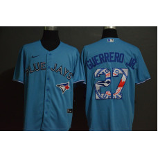 Toronto Blue Jays #27 Vladimir Guerrero Jr. Light Blue Team Logo Stitched Cool Base Jersey