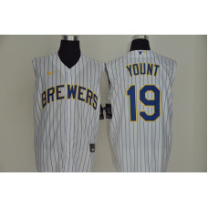 Milwaukee Brewers #19 Robin Yount White 2020 Cool and Refreshing Sleeveless Fan Stitched Jersey