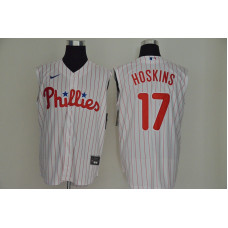 Philadelphia Phillies #17 Rhys Hoskins White 2020 Cool and Refreshing Sleeveless Fan Stitched Jersey
