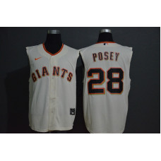 San Francisco Giants #28 Buster Posey Cream 2020 Cool and Refreshing Sleeveless Fan Stitched Jersey