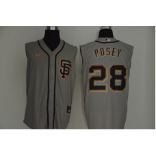 San Francisco Giants #28 Buster Posey Gray 2020 Cool and Refreshing Sleeveless Fan Stitched Jersey