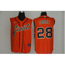 San Francisco Giants #28 Buster Posey Orange 2020 Cool and Refreshing Sleeveless Fan Stitched Jersey