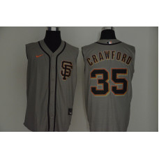 San Francisco Giants #35 Brandon Crawford Gray 2020 Cool and Refreshing Sleeveless Fan Stitched Jersey