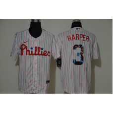 Philadelphia Phillies #3 Bryce Harper White Unforgettable Moment Stitched Fashion Cool Base Jersey
