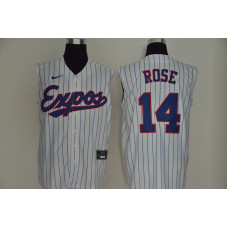 Montreal Expos #14 Pete Rose White Cooperstown Collection 2020 Cool and Refreshing Sleeveless Fan Stitched Jersey