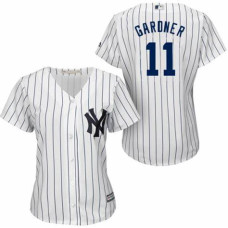 Women's New York Yankees #11 Brett Gardner Authentic Home Cool Base Jersey