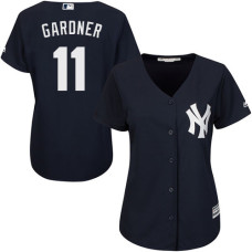 Women's New York Yankees #11 Brett Gardner Authentic Navy Blue Alternate Jersey