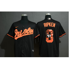 Baltimore Orioles #8 Cal Ripken Jr. Black Team Logo Stitched Cool Base Jersey