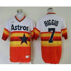 Houston Astros #7 Craig Biggio Orange Rainbow Cooperstown Stitched Cool Base Jersey