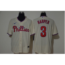 Philadelphia Phillies #3 Bryce Harper Cream Stitched Cool Base Jersey