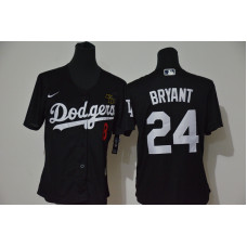 Youth Los Angeles Dodgers #24 Kobe Bryant Black KB Patch Stitched Cool Base Jersey