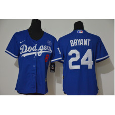 Youth Los Angeles Dodgers #24 Kobe Bryant Blue KB Patch Stitched Cool Base Jersey