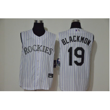 Colorado Rockies #19 Charlie Blackmon White 2020 Cool and Refreshing Sleeveless Fan Stitched Jersey
