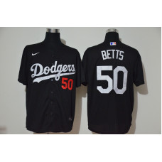 Los Angeles Dodgers #50 Mookie Betts Black Stitched Cool Base Jersey