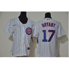 Women's Chicago Cubs #17 Kris Bryant White Stitched Cool Base Jersey