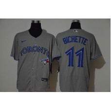 Toronto Blue Jays #11 Bo Bichette Gray Stitched Flex Base Jersey