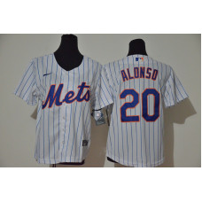 Youth New York Mets #20 Pete Alonso White Home Stitched Cool Base Jersey