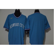 Kansas City Royals Team Light Blue Pullover Cool Base Cooperstown Collection Stitched Jersey