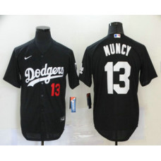 Los Angeles Dodgers #13 Max Muncy Black Stitched Cool Base Jersey