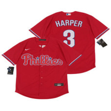 Philadelphia Phillies #3 Bryce Harper Red Stitched Cool Base Jersey