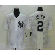 New York Yankees #2 Derek Jeter White Throwback Stitched Cool Base Jersey