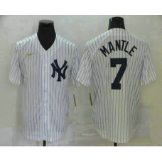 New York Yankees #7 Mickey Mantle White Throwback Stitched Cool Base Jersey