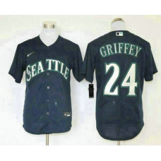 Seattle Mariners #24 Ken Griffey Jr. Navy Blue Stitched Cool Base Jersey