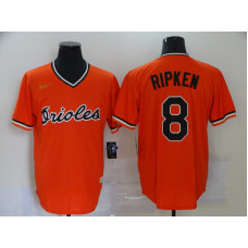 Baltimore Orioles #8 Cal Ripken Jr. Orange Pullover Cooperstown Collection Stitched Jersey
