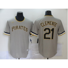 Pittsburgh Pirates #21 Roberto Clemente Gray Pullover Cooperstown Collection Stitched Jersey