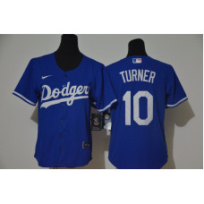 Youth Los Angeles Dodgers #10 Justin Turner Blue Stitched Cool Base Jersey