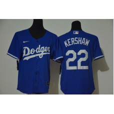 Youth Los Angeles Dodgers #22 Clayton Kershaw Blue Stitched Cool Base Jersey
