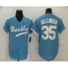 Los Angeles Dodgers #35 Cody Bellinger Light Blue Stitched Cool Base Cooperstown Collection Jersey